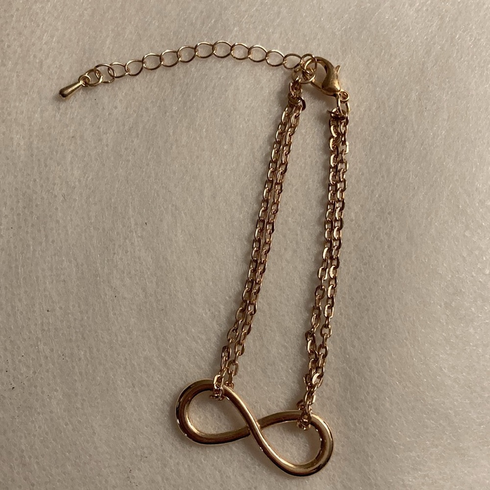 NWOT - Infinity Symbol Rose Gold Tone Double-Chain Bracelet
